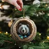 Decoraciones Navideñas de Cachorro Búho Nuevo Transfronterizas Colgante para Árbol de Navidad Impresión Plana 2D Colgante Pequeño de Acrílico