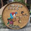 Cesta de bambú tejida a mano pintada a mano cesta para aventar pintura decoración de restaurante pintura de pared de granja hotel casa de huéspedes habitación privada compartimento pared de fondo decoración colgante