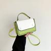 Textura de costuras en color contrastante, bolso bandolera pequeño fresco de estilo extranjero, para mujer, nuevo de primavera 2024, bolso cuadrado pequeño, mujer coreana