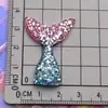 Pinza para el Pelo de Sirena Cola de Pez Degradado de Lentejuelas Goma para el Pelo Encanto para Zapatos Imán para Nevera Accesorios de Resina Pegamento Cremoso DIY