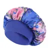 Gorro de noche popular europeo y americano de satén estampado con ala ancha, gorro para quimioterapia, gorro para pérdida de cabello, gorro de belleza para maquillaje TJM-301A