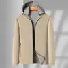 Jaqueta masculina com capuz de outono, blusa dupla face casual de negócios, nova roupa masculina para o trajeto 2026