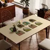 Jogo Americano de Couro Estilo Antigo Sem Lavagem, Luxo Leve, À Prova de Óleo, Anti-Escaldante, Toalha de Mesa Sem Cuidados, Jogo Americano para Mesa de Centro, Garantia de Qualidade