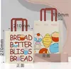 Bolsas de papel kraft creativas en stock para empaquetar té, repostería y bebidas, bolsas de papel portátiles en stock para empaquetar postres para llevar