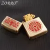 Zorro Z902S-201A Original Cobre Tallado Fantasma de Montaña Rellenado de Pintura Encendedor de Queroseno Encendedor de Regalo de Alta Gama para Hombres