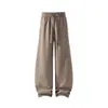 Pantalones de Lino Sintético Estilo Nuevo 2026 con Dobladillo Curvo para Hombre, Pantalones Casuales Rectos Estilo Old Money Sueltos, Pantalones Anchos de Caída Relajada