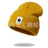 Nova Touca de Tricô com Etiqueta de Tecido Estilo Coreano Rosto Sorridente para Outono e Inverno Frio para Homens e Mulheres Simples Touca de Lã Enrolada para Heattech