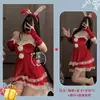 Amor Ropa Interior Sexy Uniforme Traje Sexy de Navidad Uniforme Falda Roja de Tirantes de Felpa Traje de Pura Pasión