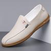 Zapatos de Cuero de Verano, Zapatos de Cuero Suave para Hombre, Zapatos Casuales de Negocios para Hombre con Suela Suave, Mocasines Ligeros sin Cordones, Zapatos Blancos