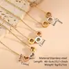 Joyería de Acero Inoxidable Galvanoplastia al Vacío Anillo Hueco Versátil Engranaje Colgante en Forma de Corazón Tricolor Collar para Clavícula para Mujeres