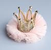Chuangyi Nueva Horquilla para el Cabello para Niños Horquilla de Corona Tridimensional de Flor de Malla de Princesa para Niña Coreana Lindo Adorno para la Cabeza de Niña