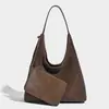 Bolsa de Mão Puramente Tecida à Mão para Mulheres, Bolsa de Ombro Única de Grande Capacidade de Nicho, Bolsa Tote Versátil de Alta Qualidade