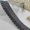 Outono e Inverno Xiaoxiang 3cm Preto Marrom Lã Renda Trançada Tiras para Bainha DIY Acessórios para Bainha de Roupa