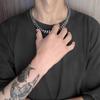 Aço Titânio Não Desbota Corrente Grossa Colar Corrente Cubana para Homens e Mulheres Acessório Trendy Ins Hip-Hop para Moletom Estilo de Rua Europeu e Americano