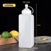 Garrafa plástica de apertar para molho, pote de geleia de grau alimentício, garrafa de apertar de grande calibre, garrafa para molho de salada de tomate em pó de gelo, garrafa de molho comercial