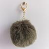 Colgante de bola de pelo sintético de conejo rex de imitación de 8 cm, llavero, accesorios para bolso de joyería DIY, colgante de bola de lana al por mayor