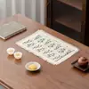 Esterilla de Té Zen Estilo Chino, Esterilla Pequeña de Satén para Té, Esterilla de Té Impermeable de Alta Gama para el Hogar, Esterilla de Mantelería para Mesa de Té Seco de Doble Cara