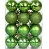 24 Enfeites de Bola Quadrada para Árvore de Natal Brilho Fosco Bola com Glitter Plástico Colorido de Natal Misturado 3CM 4CM