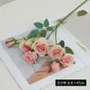 7 tallos de rosa artificiales pequeños con bordes envejecidos, arreglo floral, decoración de escena de camelia, decoración de rosas, flores de camelia artificiales