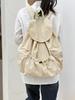 Mochila de Moda Práctica Gran Capacidad Diseño de Cuerda Nicho Casual Ligera Tejido Lavable Mochila para Hombres y Mujeres