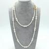 Collar de perlas de vidrio de tamaño largo, multicapa, apilable, cadena de clavícula larga, combinable con todo para primavera y otoño.