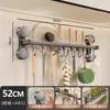 Gancho de cocina con ventosa, barra colgante para pared sin taladro, estante de almacenamiento multifuncional para cocina para organizar ollas, sartenes y cucharas