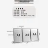 Suporte de Exibição de Metal de Três Peças Placa de Mesa A4 para Loja de Chá de Leite Menu Publicidade e Quadro de Pedidos de Bar de Duas Peças
