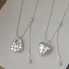 Colar Coração de Tinta com Bolinhas Coração Cold Heart Falls Estilo Coreano Estilo Ins Corrente de Suéter Exquisita Sensação de Luxo Leve Colar de Nicho