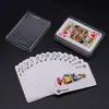 Portátil para Viajes al Aire Libre, Caja Transparente de Plástico Duro con Tablero de Papel de Forma Especial, Cartas para Juegos de Mesa