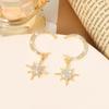Agulha de prata brincos das mulheres personalizado elegante all-match brincos oito brincos awn nicho design de alta qualidade estrela diamante-embutido atacado