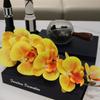 9 Flores Artificiais Phalaenopsis 3D com Cola Sensação Orquídea Buquê de Casamento Decoração Interna para Casa Sala de Estar Flores Falsas