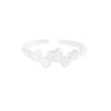 Anillo de plata de ley S925 con forma de corazón pequeño y cuentas redondas, versátil, de estilo coreano, con diseño original de nicho, para mujer.