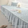 Cojín de Ventana Abuhardillada de Color Sólido, Estilo Princesa, con Estrellas, Doble Falda, a la Moda y Sencillo, Adecuado para Todas las Estaciones, Cojín con Borde de Encaje Antideslizante