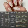 Adesivos de Nail Art Transfronteiriços Full Beauty Estilo Ins Retro Carimbos Dourados e Prateados Estrela de 4 Pontas Adesivos de Nail Art Autoadesivos