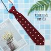 Corbata de Algodón para Niñas, Creativa y Divertida Estilo Cartoon JK Preppy Ins Corbata Corta para Camisa con Rayas y Puntos