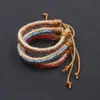 Pulseras Multicolor Amazon Estilo Étnico Pulseras de Cuerda de Cáñamo para Pareja Joyería Transfronteriza Pulseras Trenzadas Joyería Hecha a Mano DIY