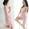 Pijama sexy de encaje de tres piezas, ropa interior sexual para adultos europea y americana, perspectiva de ropa de comercio exterior, camisón de malla para mujer