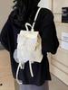 Mochila Estilo Ballet com Laço Feminina 2024 Nova Fashionável Coreia do Sul Mochila Fofa Portátil Bolsa de Ombro Mochila Escolar
