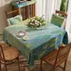Toalha de Mesa de Luxo Leve de Alta Qualidade Impermeável e à Prova de Óleo Estilo Retro Americano Dopamina Tapete para Mesa de Jantar Estilo Ins Toalha de Mesa para Mesa de Centro