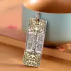 Colar de Prata Tailandesa com Acabamento Fino Prata S925 Pingente de Paz e Alegria Pingente Quadrado Personalizado para Homens Moderno