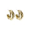 Aretes de Aguja de Plata 925 Europeos y Americanos Exagerados Multicapa Semicirculares Estilo Hong Kong Metal Esmerilado Forma C Círculo Delgado Aretes de Botón