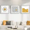 Cara sonriente nórdica artística emoji amarillo expresión sala de estar pared cuadrada pintura decorativa estilo ins lindo restaurante pintura colgante