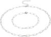 Collar Clavícula Personalidad Casual Hip Hop Corto Acero Inoxidable Cuadrícula Cuadrada Set de Pulsera Collar Clip de Papel