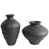 Vaso Cerâmico Estilo Silencioso Vaso de Cerâmica Grossa Arranjo de Flores Retrô Nostálgico Feito à Mão Decoração de Pousada Hotel Zen Novo Estilo Chinês