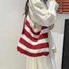 Bolso de Paja Rayado de Gran Capacidad para Mujer 2025 Verano Nuevo Bolso de Hombro para Playa Viaje Marítimo Bolso Tote Bandolera
