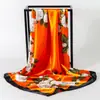 Protector solar de primavera y otoño color hermoso satén cuadrado 90*90 flor de peonía bufanda de satén comercio exterior suministro punto al por mayor
