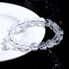 Jiuya Cristal Natural Blanco Ascetri Colorido Blanco Ascetri Bola de Cristal Pulsera de Cuentas Arco Iris Cristal Mano