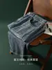 Moda urbana! Jeans vintage azul texturizado desgastado para homens, corte reto, levemente largo, emagrecedor, versátil, calça lavada
