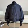 Jaqueta Casaco de Manga Longa para Primavera e Outono, Estilo Simples, Gola Alta, Cor Sólida, Versátil, Casual, Alta Qualidade, à Prova de Vento para Uso Externo