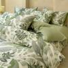 Juego de cuatro piezas de ropa de cama de algodón puro clase A engrosado y cepillado, funda nórdica nórdica de algodón 100% para otoño e invierno, juego de tres piezas de sábana encimera, sábana bajera.